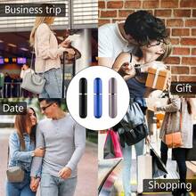 Travel Refillable Perfume Atomisers, 5ML, 3 Pcs Mini Portable Spray Bottles, Round Tube Set With 1 Flat Separated Tool, For Home Business Trip (Black+Blue+Champagne)(4pcs) - ColorA - View 7
