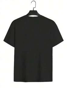 Camiseta Básica de Cuello Redondo para Hombre con Bandera de Irlanda y Estados Unidos - Algodón Suave, Corte Ajustado, Versátil para Uso Diario en Verano - Negro - Ver 5