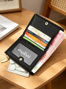 Korean Style Bow Tie Strap Coin Purse, Cute Short Large Capacity Wallet, Women's Small Handheld Fashion Wallet - Multicolor - View 2