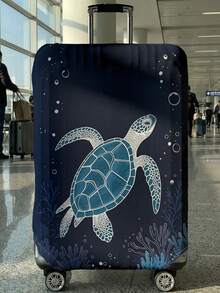 Fresh Ocean Element Sea Turtle Print Luggage Protective Cover, Suitable For 18-32 Inch Suitcases, With Strong Elasticity To Protect Luggage (Anti-Scratch, Anti-Dust) And Decorate Luggage (Turn Regular Suitcase Into Personalized One), Luggage Cover, Travel Accessory. - Multicolor - View 8