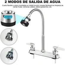 Flexible Single-Lever Basin Mixer Tap With Two Positions, Stainless Steel Body,  Finish, 360° Rotation, Specifically Designed For Three-Hole Basins - Chromium Alloy - View 2