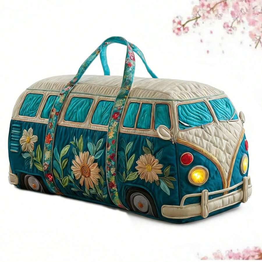 Large Canvas Camping Overnight Travel Bag, Hippie Journey Quilted Duffel Bag, Stylish Women's Large Capacity Weekend Bag, Overnight Luggage Bag Gym Tote - 彩色 - 查看 1