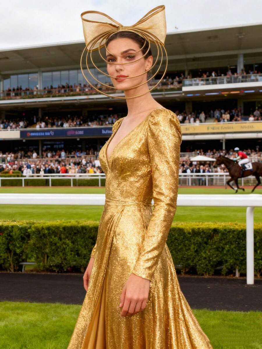 1 chiếc kẹp tóc cài đầu sang trọng dành cho nữ, kiểu mũ Kentucky Derby, mũ Royal Ascot, phụ kiện tóc nơ cho tiệc trà chiều, đi biển, du lịch.
