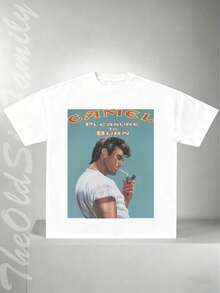 Vintage Camel Joe Shirt, Vintage Graphic T-Shirt, Camel Cigarettes, Soft Breathable 100% Cotton Fabric, Loose Relaxed Fit, Ideal For Daily Wear & Vacation Outings, Available In Sizes S-XXXL, Mens Clothes, Mens Top, Vintage T Shirts & Graphic T Shirt For Retro West Enthusiasts, Back-To-School Essentials, Suitable For Father's Day Gifts And Barbecue Festival Attire,Perfect For Outdoor, Sports, Daily, Party, Y2K, Old Rock & Grunge – Great Gift For Boyfriend,Unisex T Shirt ,Men Shirt,Women T Shirt, Vintage Camel 75th Anniversary T-Shirt - 白色4 - 查看 1