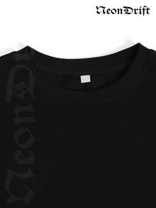 NeonDrift  Double-Sided Printing NeonDrift Men's T-Shirt Men's Short-Sleeve T-Shirt100% Cotton Fabric Soft & Skin-Friendly Unisex Style Gifts For Spring Festival, Valentine's Day, St. Patrick's Day & World Cup--Godspeed  Drift Car Graphic Tee Men Streetwear Vintage Racing Print Breathable Cotton Casual T Shirt For Car Enthusiasts And Urban Style Lovers - 黑色 - 查看 4