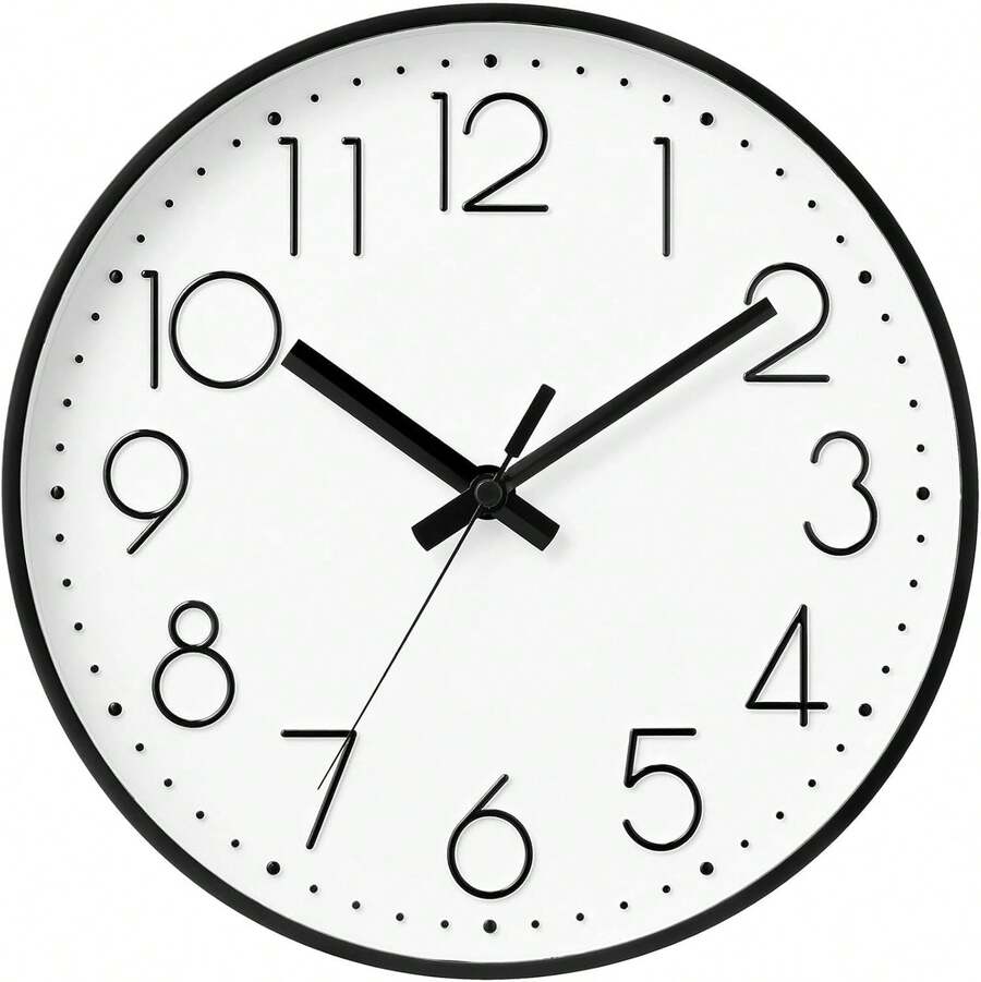 Silent Quartz Wall Clock. - G_white - View 1