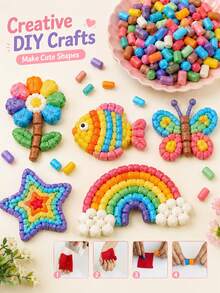 Magic Beads: Party Favors - DIY Craft Materials Suitable For Children, Perfect For Birthday Parties. Make Your Own Hydrating Corn Beads - Magical Handmade Beads For Kids. These Colorful, Educational Construction Toys Are Great For Classroom Crafts, Party Favors, And Family Fun. - Multicolor - View 10