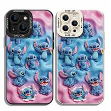 Disney Lilo & Stitch Phone Case, Multi-Expression Protective Cover. Compatible With IPhone 17, 16, 15, 14, 13, 12, 11 Pro Series And Galaxy S22, S23, S24, S25 Models, Featuring Plush-Style Stitch In Various Poses And Expressions Against A Pink-To-Blue Gradient Background, Perfect For Fans Of The Expressive Alien, Ideal For Birthdays, Holidays, Anniversaries, Graduation Gifts, Or Any Special Occasion To Surprise Family, Friends, Classmates, And Loved Ones. - 白色 - 查看 1