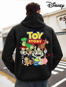 Disney Men's Casual Hoodie, Featuring A Group Photo Of All Members Of Toy Story, Classic Characters Such As Woody, Buzz Lightyear, , And Ham Pig, Fully Restoring The Joyful Atmosphere Of The Movie, Suitable For Toy Story Fans To Wea - màu đen - Xem 4