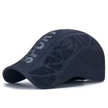 1pc Men's SPORT Letter Print Quick-Dry Mesh Patchwork Beret Cap, Breathable Summer Fashion, Suitable For Outdoor, Travel, Beach, Party In Spring & Autumn - Multicolor - View 5