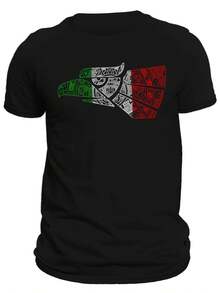 Camiseta con diseño del calendario azteca Eagle, Hecho en México - Negro - Ver 6
