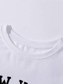 Camiseta con estampado de letra - Blanco - Ver 3