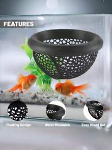 1件3D打印漂浮式水族箱装饰品，带洞穴躲藏处和喂食环 - 多功能鱼床，适用于龙鱼、虾和小鱼装饰，可作为淡水鱼和海水鱼的吊床躲藏处，以及水族爱好者的休息床。 - 彩色 - 查看 13