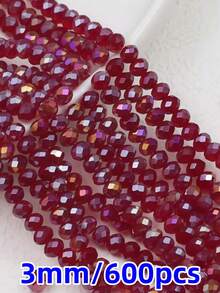 600Pcs 3mm AB Color Faceted Crystal Glass Beads, Rondelle Loose Spacer Beads For Jewelry Making DIY Crafts Wind Chimes Suncatchers Bracelets Necklaces - Multicolor - View 37