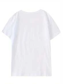 Women's Short Sleeve Cotton T-Shirt, Bold And Stylish: Mimi Graphic Leopard Print T-Shirt For Women - Perfect For Summer Sports And Casual Wear! - 白色 - 查看 3