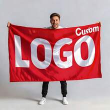 1 lá cờ tùy chỉnh, nhiều kích cỡ, biểu ngữ cá nhân hóa với logo/văn bản của bạn, thiết kế màu đỏ và trắng rực rỡ, chống thấm nước và tia cực tím, vải polyester bền, trang trí tiệc trong nhà/ngoài trời cho sinh nhật, Giáng sinh, Ngày lễ tình nhân, Halloween. - Nhiều màu - Xem 18