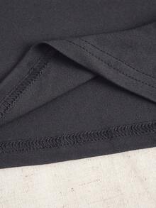Estampados Adorables con Frases Divertidas y Relacionables para Camisetas de Moda Casual de Verano para Mujer con Cuello Redondo - Negro - Ver 4