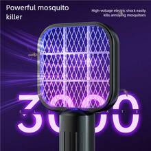 360° Adjustable USB Electric Mosquito Swatter, High Voltage Silent Mosquito Killer, Compact & Portable For Camping & Outdoor Use, USB Powered - Random Color - View 3
