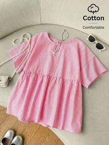 Camisa de mujer tejida a rayas verdes - Rojo y blanco - Ver 1
