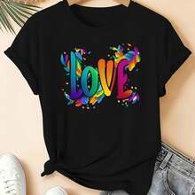 Comfclothestable T-Shirt fclothes Essential Women, Soft Round Neck, Fashion Print - Negro - Ver 1