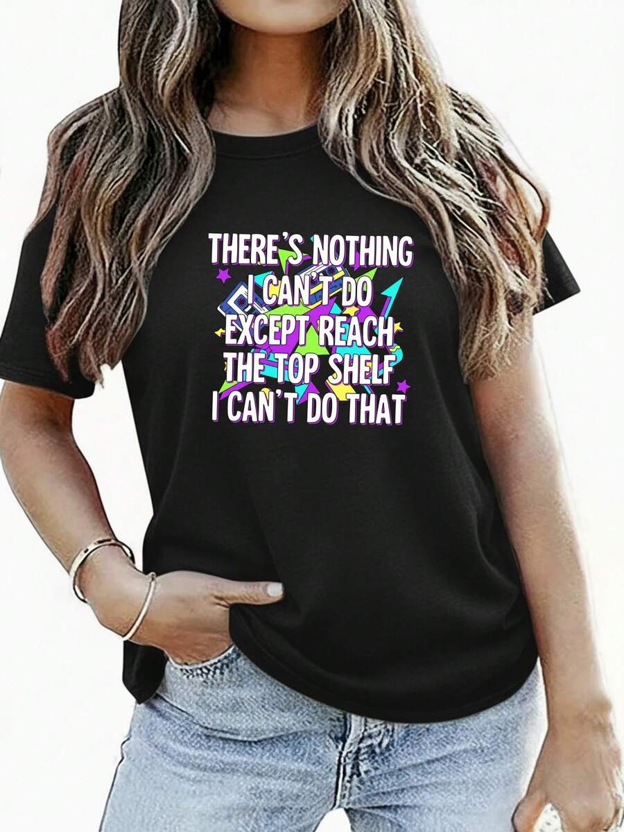 Camisetas de mujer, Ropa de verano para mujer, Ropa de moda para mujer, Fiestas de cumpleaños, Temas de vacaciones, Viajes diarios, Ocio S Text Cassette - Negro - Ver 1