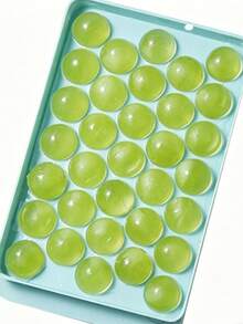 1pc 33-Cavity Blue Round Ice Cube Tray With Lid, Ice Ball Maker For Home Refrigerator, Suitable For Household & Office Use - Blue - View 5