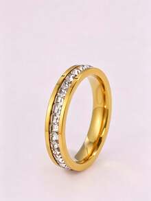 3pcs/Set 304 Stainless Steel Non-Fading Luxury Rings - Gold - View 3