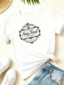 Camiseta de manga corta con cuello de tulación blanco y negro de las mujeres, camiseta de verano casual, estancia suave y transpirable salve versátil para el hogar, vies y regalo perfecto para el día de San Valentín y lascua - Blanco - Ver 2