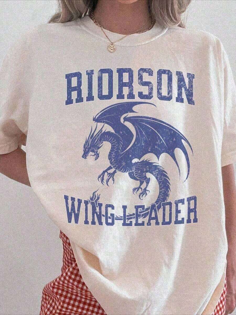 Xaden Riorson Wingleader T-Shirt, Fourth Wing Merch, Literary Merch, Booktok, Onyx Storm Reader, Violence Shadow Daddy, Onyx Storm Book Merch, Unisex T-Shirt, Short Sleeve Casual - 白色 - 查看 1