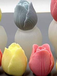 7# Tulip Silicone Mold, Candle, Wax Melts, Plaster, Soap, Home Decor Silicone Mold - A-White - View 4