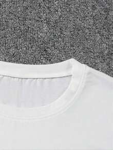 Elegant Women's T-Shirt With Heart Print For Valentine's Day | Casual Short-Sleeved T-Shirt With Round Neck And Heart Print In Denim Fabric, Perfect For All Seasons. - 白色 - 查看 4