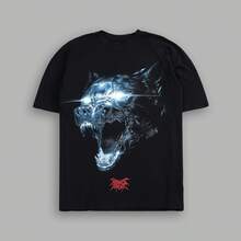 DARC Wolf Head American Style Brand T-Shirt With Unique Buddha Hand Print, Short Sleeve Round Neck Top - T251004 Trắng - Xem 4