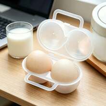 Sturdy PP Polypropylene Egg Carrier Box, Dual Compartment Design To Protect Eggs, Solid Color Anti-Shock, Outdoor Egg Storage - White Transparent - View 3