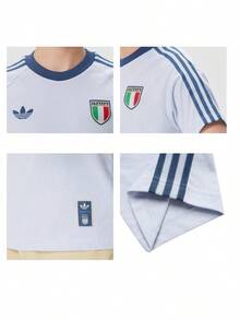 Adidas 男士运动T恤和背心 FIGC OG T恤，2026夏季新款意大利复古足球休闲短袖JY9624 - JY9624 - 查看 3