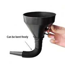 Universal Funnel With Filter For Cars & Motorcycles, Retractable Soft Hose Anti-Leakage Anti-Splash Filling Tool, Oil, Fuel, Coolant Refilling Gadget - Black Funnel - View 6