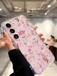 1 Piece Fashionable Blue Flower Design Soft Phone Case, Compatible With IPhone, Honor, , Galaxy A04e/12/A13/A14/A34/A50/A52/A53/A54/S21/S22/S23/S24/S25/S25Ultra, 6A/7A/8A, 12T/13T, Waterproof, Shockproof, Dropproof, Scratch-Resistant, International Version, Not The Domestic Version - 透明 3 - 查看 3