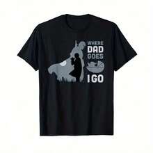 And Grogu Where Dad Goes I Go T-Shirt As Gift - màu đen - Xem 1
