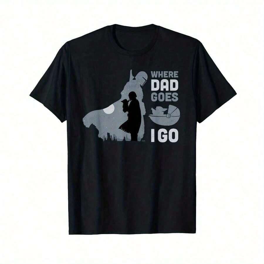 And Grogu Where Dad Goes I Go T-Shirt As Gift - màu đen - Xem 1