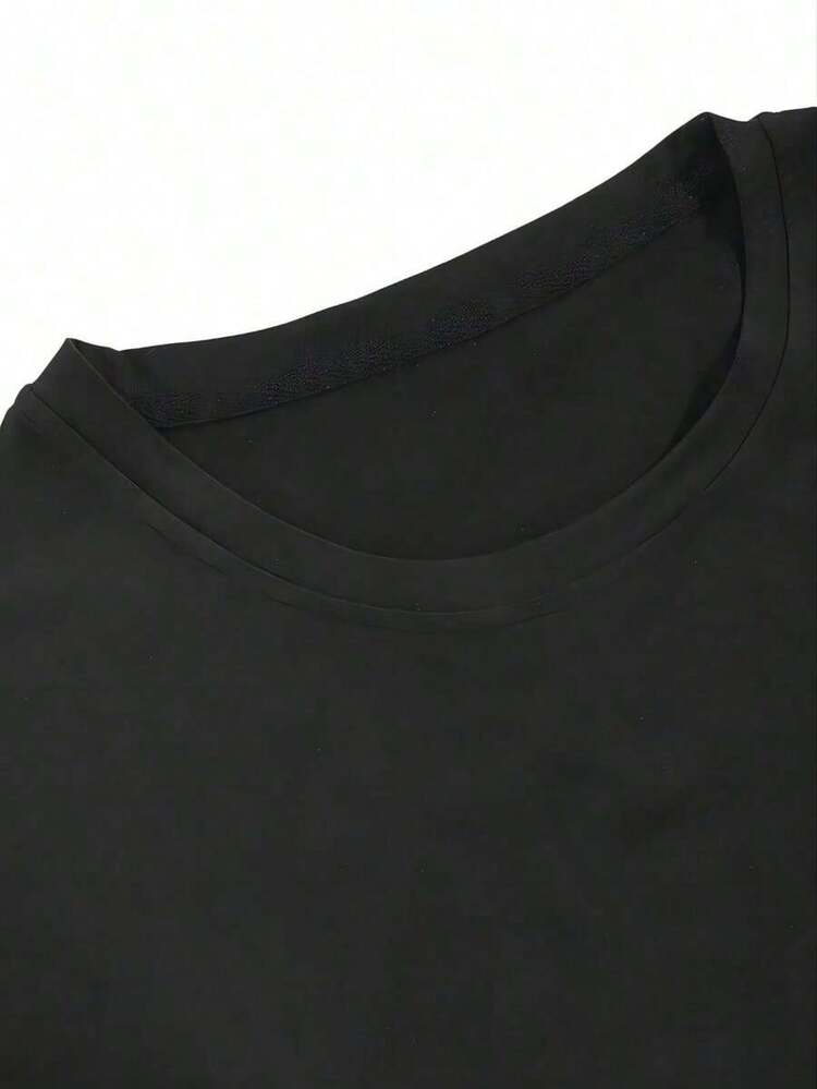Blusa de algodón 100% para mujer, estilo europeo y estadounidense, nueva, con estampado de girasoles rosas, cuello redondo, manga corta y corte holgado. - Negro 2 - Añade 5