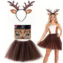 1/3/4 món phụ kiện trang phục khỉ, bao gồm băng đô có tai, đuôi, nơ và váy voan, hoàn hảo cho Halloween, cosplay và trang trí tiệc hóa trang - Nhiều màu - Xem 8