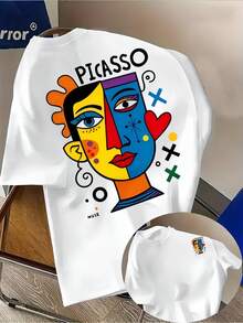Modern T-Shirt - Features An Artistic Graphic Design With Double-Sided Printing, Made Of 100% Pure Cotton, A Short-Sleeved, Round-Neck Summer T-Shirt In A Casual Urban Style, Suitable For Everyday Outdoor Wear In Summer, Can Be Given As A Gift. - 白色的 - 查看 8