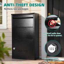 Large Lockable Parcel Box, Weatherproof Combination Lock Parcel Drop Box, Wall Mountable Outdoor Delivery Box With Secure Front Access For Multiple Packages - Single Piece - View 6