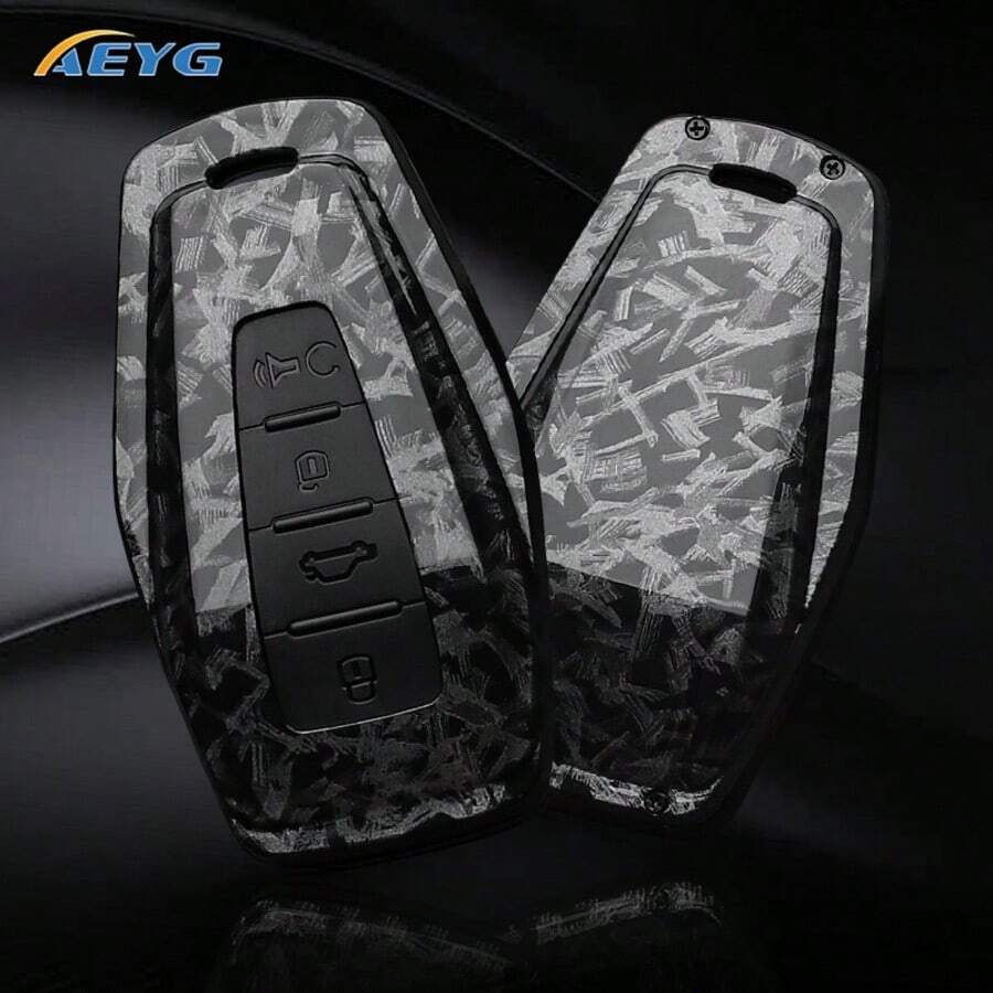 Funda para llave de coche hecha de estilo de fibra de carbono ABS, compatible con varios modelos de Geely, incluyendo Coolray, X6, Geometry C, Emgrand, Global Kulrey, Hawk GX7 y Okavango - Geely Modelo B - Ver 1