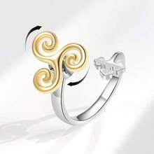 1 chiếc nhẫn xoay hình bướm sang trọng mạ vàng và bạc đính đá Zirconia, có thể điều chỉnh kích thước, dành cho nữ, giúp giảm lo âu, làm trang sức cưới, giảm căng thẳng, đeo hàng ngày. - Nhiều màu - Xem 10