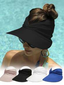 1pc Women's Summer Outdoor Sun Hat, Beach Hat, Swimming, Tennis, Golf, Vacation And Other Outdoor Activities Sun Protection Hat - Multicolor - View 2