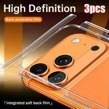 XINHONGYU 3pcs Full Coverage Matte Screen Protector For IPhone 17 Pro Max/17 Air/17 Pro, Includes Side + Back Protection Film, Comes With Installation Tools - 3PCS - View 9
