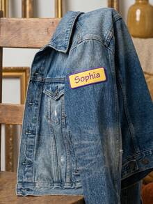 Custom Minimalist Name Patch, Personalized Badge, Suitable For Shirts And Bags, Embroidered Name, Custom Aesthetic Letter Label, Customizable Vintage Style Clothing Decoration, Daily Wear Fashion Accessory, Creative Backpack Decoration - Style I - View 4