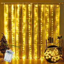 1pc 6m/3 Meters Home Decor LED String Lights - Warm Light, Battery Powered, Suitable For Easter, Mother's Day, Wedding Party, Birthday Atmosphere Decoration - Battery Box Curtain Light - View 2