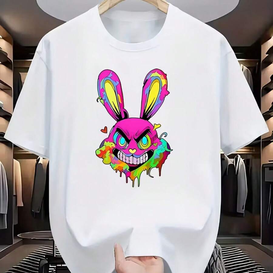 Printed T-Shirt For Men And Women - White - View 1