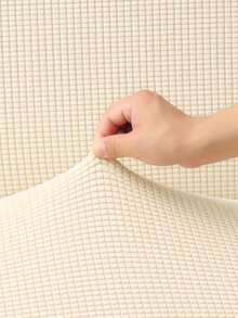 Solid Color Sofa Bed Cover, Polyester Elastic Full Wrap Sofa Slipcover, Suitable For Armless Sofa, Minimalist & Fashionable, Suitable For All Seasons - Beige - View 6